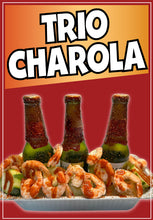 Load image into Gallery viewer, Trio Charola Sticker Window Sticker Mexican Truck Concession Vinyl Restaurant Wall Poster Sticker Shrimp Seafood
