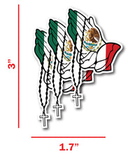 Load image into Gallery viewer, Praying Hands Decal Mexican Flag Car Window Laptop Mexican flag rosary Sticker