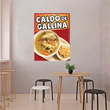 Load image into Gallery viewer, Caldo de Gallina Sticker Window Decal Truck Concession Vinyl Restaurant Wall poster Sticker Food Decal Chicken Soup Signs