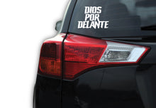 Load image into Gallery viewer, Dios por Delante Decal Car Window Vinyl Sticker Mexican Flag Trucking Sticker
