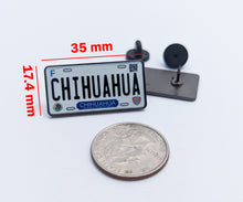 Load image into Gallery viewer, Chihuahua Car Plate Pin For Caps And Clothing Enamel Badge Pin CHIH Original Mexico plate Pin Mexican Pin
