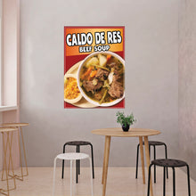 Load image into Gallery viewer, Caldo de Res Sign Decal Window Sticker Truck Concession Vinyl Restaurant Mexican Food Sign Sticker #2