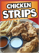 Load image into Gallery viewer, Chicken Strips Sticker Window Sticker Truck Concession Vinyl Restaurant Wall poster Sticker Food Decal Pollo