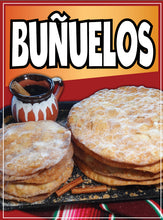 Load image into Gallery viewer, Buñuelos Sticker Window DecalTruck Concession Vinyl Restaurant Wall poster Sticker Mexican Food Decal Bunuelos