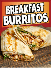 Load image into Gallery viewer, Breakfast Burritos Decal Window Sticker Mexican Food Truck Concession Vinyl Restaurant
