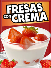 Load image into Gallery viewer, Fresas con Crema Sign Decal Window Sticker Truck Concession Vinyl Restaurant