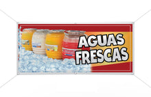 Load image into Gallery viewer, Aguas Frescas Vinyl Banner advertising Sign Full color any size Indoor Outdoor Advertising Vinyl Sign With Metal Grommets  Sign