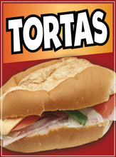 Load image into Gallery viewer, Tortas Decal Window Sticker Mexican Food Truck Concession Vinyl Restaurant Sandwiches Mexican Cuisine #2