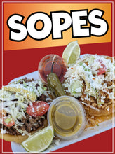 Load image into Gallery viewer, Sopes Decal Window Sticker Mexican Food Truck Concession Vinyl Restaurant