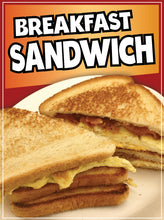 Load image into Gallery viewer, Breakfast Sandwich Sign Decal Window Sticker Food Truck Concession Vinyl Restaurant Sign