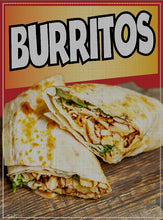 Load image into Gallery viewer, Burritos Perforated Window Graphic Decal Sticker Perforated Vinyl Mexican Food