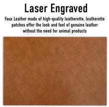 Load image into Gallery viewer, Cruz Faux Leather Patch – 3x2" Brown Leather Iron-On for Jackets, Vests Cruz Mexican Flag Eagle Aguilar Mexicana