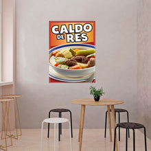 Load image into Gallery viewer, Caldo de Res Sign Decal Window Sticker Truck Concession Vinyl Restaurant Mexican Food Sign Sticker