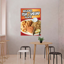 Load image into Gallery viewer, Breaded Fish & Shrimp Plate Sticker Window Sticker Mexican Drink Truck Concession Vinyl Restaurant Wall Poster Sticker Seafood…