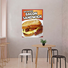 Load image into Gallery viewer, Breakfast Bacon Sandwich Sign Decal Window Sticker Food Truck Concession Vinyl Restaurant Sign