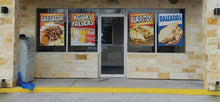 Load image into Gallery viewer, Burritos Perforated Window Graphic Decal Sticker Perforated Vinyl Mexican Food