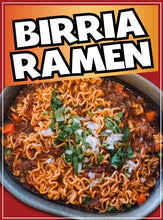 Load image into Gallery viewer, Birria Ramen Sticker Window Decal Truck Concession Vinyl Restaurant Wall poster Sticker Mexican Food Decal Birria Soup Sign