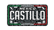 Load image into Gallery viewer, Castillo Mexico Car Plate aluminum License Plate Mexican Mexico Castillo Last Name