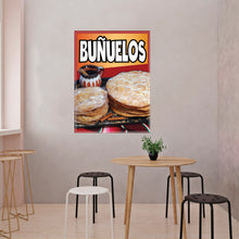 Load image into Gallery viewer, Buñuelos Sticker Window DecalTruck Concession Vinyl Restaurant Wall poster Sticker Mexican Food Decal Bunuelos