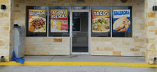 Load image into Gallery viewer, Aguas Frescas PERFORATED Window Graphic Decal Sticker Perforated Vinyl Horchata