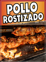 Load image into Gallery viewer, Pollo Rostizado Sign Decal Window Sticker Truck Concession Vinyl Restaurant Pollo Rostizado Mexican Food Sign Sticker
