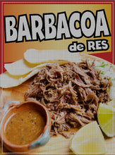 Load image into Gallery viewer, Barbacoa de Res PERFORATED Window Graphic Decal Sticker Perforated Vinyl Mexican Food