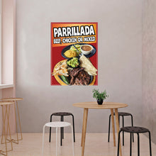 Load image into Gallery viewer, Parrillada Beef Chicken or Mixed Sticker Window Decal Truck Concession Vinyl Restaurant Wall poster FajitaFood Decal