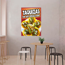 Load image into Gallery viewer, Taquizas For Any Special Event Sticker Window Decal Truck Concession Vinyl Restaurant Wall poster Sticker Mexican Food Decal