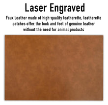 Load image into Gallery viewer, Munoz Faux Leather Patch – 3x2" Brown Leather Iron-On for Jackets, Vests Munoz Mexican Flag Eagle Aguilar Mexicana (Copy)