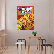 Load image into Gallery viewer, Shrimp Tacos  Sign Decal Window Sticker Truck Concession Vinyl Restaurant Tacos de Camaron SIgn Sticker