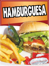 Load image into Gallery viewer, Hamburguesa Decal Window Sticker Mexican Food Truck Concession Vinyl Restaurant Hamburguesa Mexican Food Sign