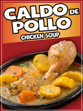Load image into Gallery viewer, Caldo de Pollo Sticker Window Decal Truck Concession Vinyl Restaurant Wall poster Sticker Food Decal Mini Chicken Soup Signs