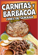 Load image into Gallery viewer, Carnitas y Barbacoa Sticker Window Decal Food Truck Concession Vinyl Restaurant Wall poster Sticker Food Decal