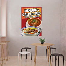 Load image into Gallery viewer, Menudo y Caldo de Res Sticker Window Decal Food Truck Concession Vinyl Restaurant Wall poster Sticker Food Decal