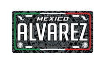 Load image into Gallery viewer, Alvarez Mexico Car Plate aluminum License Plate Mexican Mexico Alvarez Last Name