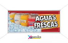 Load image into Gallery viewer, Aguas Frescas Vinyl Banner advertising Sign Full color any size Indoor Outdoor Advertising Vinyl Sign With Metal Grommets  Sign
