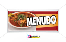 Load image into Gallery viewer, Menudo Vinyl Banner advertising Sign Full color indoor outdoor Mexican Food