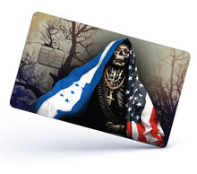 Load image into Gallery viewer, Santa Muerte Credit Card Skin Cover Vinyl Stickers (4 Pack) - Holy Death with Honduras & USA Flag Sticker Honduran