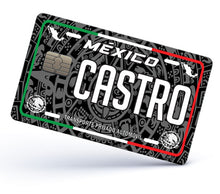 Load image into Gallery viewer, Castro Credit Card Skin Cover Vinyl Stickers (4 Pack) -Mexican Decal Mexico Car Plate adhesive Castro