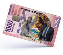 Load image into Gallery viewer, Claudia Sheinbaum Credit Card Skin Cover Vinyl Stickers (4 Pack) - Mexican PRESIDENT 1000 Pesos #2