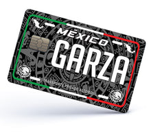 Load image into Gallery viewer, Garza Credit Card Skin Cover Vinyl Stickers (4 Pack) -Mexican Decal Mexico Car Plate adhesive Garza