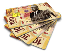 Load image into Gallery viewer, AMLO - Credit Card Skin Cover Vinyl Stickers (4 Pack) - Mexican PRESIDENT 100 Pesos Red