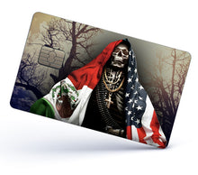 Load image into Gallery viewer, Santa Muerte Credit Card Skin Cover Vinyl Stickers (4 Pack) - Holy Death with Mexican & USA Flag Sticker