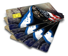 Load image into Gallery viewer, Santa Muerte Credit Card Skin Cover Vinyl Stickers (4 Pack) - Holy Death with Honduras & USA Flag Sticker Honduran