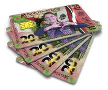 Load image into Gallery viewer, Claudia Sheinbaum Credit Card Skin Cover Vinyl Stickers (4 Pack) - Mexican PRESIDENT 20 Pesos Red