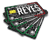 Load image into Gallery viewer, Reyes Credit Card Skin Cover Vinyl Stickers (4 Pack) -Mexican Decal Mexico Car Plate adhesive Reyes
