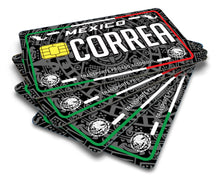 Load image into Gallery viewer, Correa Credit Card Skin Cover Vinyl Stickers (4 Pack) -Mexican Decal Mexico Car Plate adhesive Correa