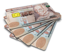 Load image into Gallery viewer, Guatemala Bill Credit Card Skin Cover Vinyl Stickers (4 Pack) - Guatemalan 100 Quetzales Decal Chapin Sticker