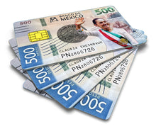 Load image into Gallery viewer, Claudia Sheinbaum Credit Card Skin Cover Vinyl Stickers (4 Pack) - Mexican PRESIDENT 500 Pesos