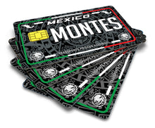 Load image into Gallery viewer, Montes Credit Card Skin Cover Vinyl Stickers (4 Pack) -Mexican Decal Mexico Car Plate adhesive Montes